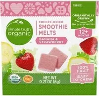 Mängden socker i Banana & strawberry freeze-dried smoothie melts