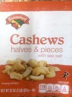 Mängden socker i Cashews halves & pieces with sea salt
