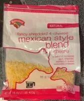 Mängden socker i Natural Fancy Shredded 4 Mexican Blend Cheese