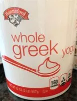 Mängden socker i Whole greek yogurt plain