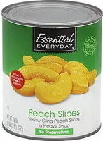 Mängden socker i Yellow cling peach slices in heavy syrup