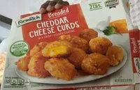 Mängden socker i Breaded cheddar cheese curds in a crispy golden coating