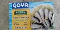 Mängden socker i Goya premium baby sardines in sun flower oil