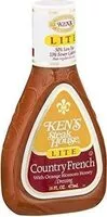 Mängden socker i Kens steakhouse lite country french dressing bottles