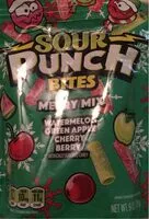 Mängden socker i Sour punch bites merry mix