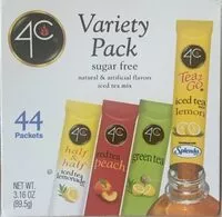 Mängden socker i Variety pack sugar free iced tea mix