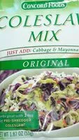 Mängden socker i Concord foods cole slaw mix