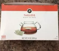 Mängden socker i Tagless black tea bags