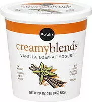 Mängden socker i Publix Yogurt Lowfat, Creamy Blends, 1% Milkfat, Vanilla