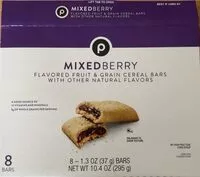 Mängden socker i Mixed Berry Flavored Fruit & Grain Cereal Bars
