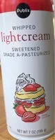 Mängden socker i Whipped light cream