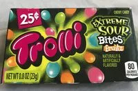 Mängden socker i Chewy candy, extreme sour fruitz