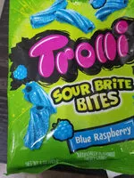 Mängden socker i Trolli, sour brite bites chew candy, blue raspberry