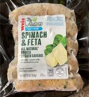 Mängden socker i Spinach & feta smoked chicken sausage