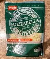 Mängden socker i Shredded mozzarella cheese gluten free