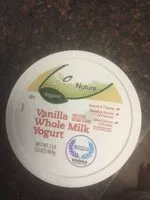 Mängden socker i Organic vanilla grade a whole milk yogurt
