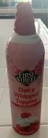 Mängden socker i First street original grade a dairy whipped topping