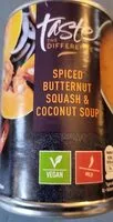 Mängden socker i Taste the difference Spiced Butternut Squash and coconut soup
