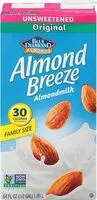 Mängden socker i Blue diamond almonds almond breeze almondmilk