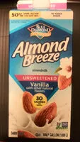 Mängden socker i Unsweetened vanilla almondmilk