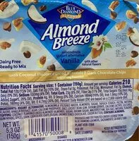 Mängden socker i Vanilla almondmilk yogurt alternative with coconut flavored diced almonds & dark chocolate chips, vanilla