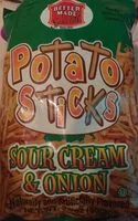 Mängden socker i Potato sticks sour cream & onion
