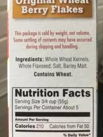 Mängden socker i Original wheat berry flakes