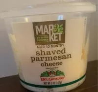 Mängden socker i Market 32 shaved parmesan cheese