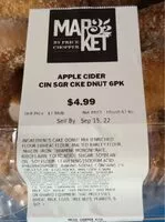 Mängden socker i Apple cider cin sgr dnut 6pk