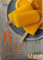 Mängden socker i Valencia Orange juice lollies