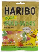 Mängden socker i Sour gold-bears gummi candy