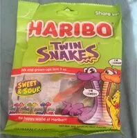 Mängden socker i Twin snakes gummies peg bag