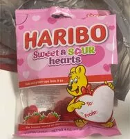 Mängden socker i Haribo sweet and sour hearts