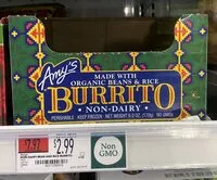 Mängden socker i Non-Dairy organic bean and rice frozen burrito