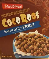 Mängden socker i Coco roos sweetened chocolate flavored corn puff cereal with real cocoa, chocolate