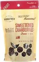Mängden socker i Woodstock sweetened dried cranberries
