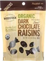 Mängden socker i Woodstock organic dark chocolate raisins