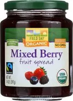 Mängden socker i Organic Mixed Berry Fruit Spread