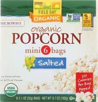 Mängden socker i Organic calories salted microwave popcorn
