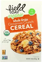 Mängden socker i Whole grain cinnamon crunch organic cereal