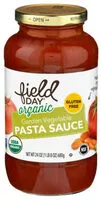 Mängden socker i Field day, organic pasta sauce, garden vegetables