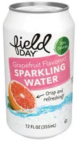 Mängden socker i Field day, sparkling water, grapefruit, grapefruit