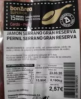 Mängden socker i Jamón serrano gran reserva