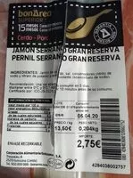 Mängden socker i Jamón serrano gran reserva