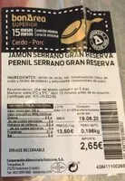 Mängden socker i Jamon Serrano gran reserva