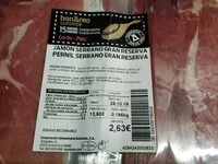 Mängden socker i Jamón serrano gran reserva