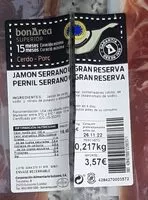 Mängden socker i Jamon serrano gran reserva