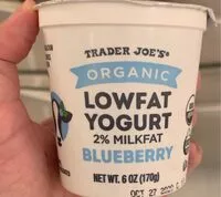 Mängden socker i Organic lowfat yogurt blueberry