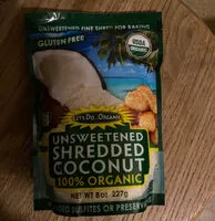 Mängden socker i 100% organic unsweetened shredded coconut, unsweetened