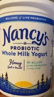 Mängden socker i Nancy’s Probiotic Whole Milk Yogurt Honey